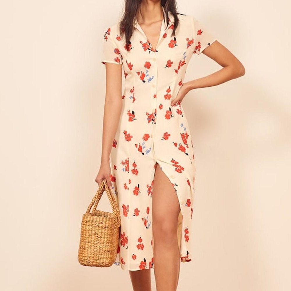 Reformation Sheila floral-print georgette dress